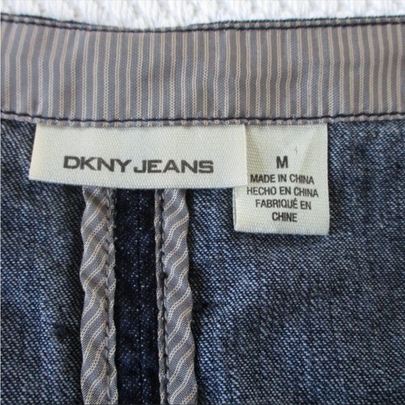 DKNY JEAN DENIM DRESS Dark Blue Women’s M drawstring 💖 - Picture 8 of 12